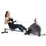 Sunny Health & Fitness Magnetic Rowing Machine with Extended Slide Rail with Bluetooth Connection to Free SunnyFit® App – SF-RW522016