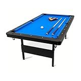7 FT Portable Folding Pool Table - Complete Billiards Set with Balls, Cues & Accessories - for Game Rooms, Apartments & Offices (Blue, 7 FT)