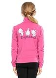 STRETCH IS COMFORT Girl's Gymnastics Warm Up Raspberry Jacket with White Cats Small