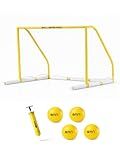 A11N Sports Floating Water Polo Goal Set – Large 4.7ft x 3.1ft Pool Net with 4 Balls – Fun Summer Backyard & Pool Game for Teens & Adults - Yellow