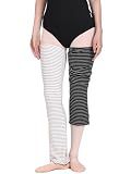 Tacherlia Ballet Flared Leg Warmers Spot/Stripe Pattern 1 Pair 27.5 Inches Over The Knee Elastic At Top For Women,Stripe B-W,Medium