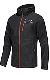 NORDIC OUTLAND Mens Rain Jacket with Mesh Lining,Waterproof Breathable Raincoat,Hooded Windbreaker for Outdoor (Large, Charcoal)