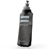 FITLY Soft Flask - 13.5 oz (400 ml) - Shrink As You Drink Pocket Soft Water Bottle for Hydration Pack/Running Vest- Folding Water Bottle for Running, Hiking, Cycling - Ski Water Bottles (FLASK400)