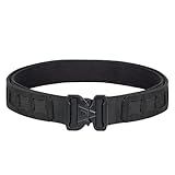 YAKEDA Tactical Battle Belt–Airsoft Reinfored Range Belt | Quick-Release Combat Ratchet Gun Belts for EDC, CCW (BK, M(30''-33''))