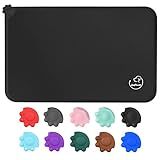 Juqiboom Silicone Waterproof Dog Cat Pet Feeding Mats, Non Slip, Easy Clean Pet Dog Cat Bowl Mats Placemat (18.5" x 11.5") Black