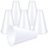 Tolare 6 Pack Cheer Megaphone Bulk, White Plastic Megaphone for Sports Events & Party Favors, Reusable Mini Megaphones for Cheerleading, Games, and Outdoor Activities