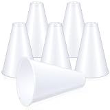 Tolare 6 Pack Cheer Megaphone Bulk, White Plastic Megaphone for Sports Events & Party Favors, Reusable Mini Megaphones for Cheerleading, Games, and Outdoor Activities
