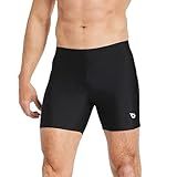 baleaf Men's Swim Jammers Athletic Swimwear Brief Swimsuit Swimming Shorts Compression Quick Dry UPF 50+ Black Black M