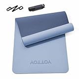 Yoga Mat,Non-Slip TPE Exercise Mat(1/4 Inch) for Pilates, Fitness & Barefoot Workouts, Home Gym Studio with Strap & Bag (Blue)
