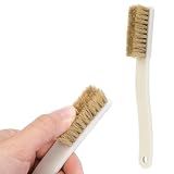 Grevosea Climbing Brush, Firm Rock Bouldering Brush with 4 Rows Thick Boar's Hair Bristles and Long Handle for Indoor or Outdoor Holds and Chalk