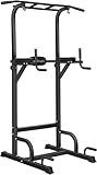 BangTong&Li Power Tower, Pull Up Bar Dip Station/Stand for Home Gym Strength Training Workout Equipment (Black)