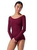 Capezio Women's Long Sleeve Leotard,Maroon,Medium