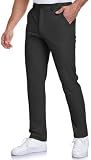 SPOSULEI Men's Golf Pants Lightweight Quick Dry Dress Business Pants with 4 Pockets Stretch Chino Slacks Pants Black 32Wx30L