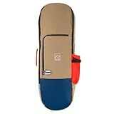 Kyoto Tour Skateboard Bag – Backpack Carry, Bottle Pocket, Padded Protection, Fits Complete Skateboards (Khaki/Navy/Orange)