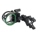LWANO 5-Pin Aluminum Fiber Optic Archery Compound Bow Sight | 0.019’’ bright fiber optic 5 brass pins, built-in bubble level, CNC aluminum, extendable bar for compound bow tuning