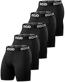 BOOJO 5 Pack Compression Shorts for Men - Athletic Running Black Spandex Quick Dry Underwear for Workout Gym Basketball