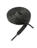 VSUDO 54" Flat Black Shoe Laces for Sneakers, Shoelaces for Sneakers, Replacements Shoe Strings for Women or Men (1 Pair-Black-137CM)