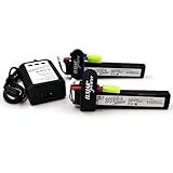 elxjarpower (2-Pack) 11.1V 2800mAh 3S Li-Po Battery 25C High Discharge with Mini Tamiya Plug, High Capacity AEG Rifle Pack for Airsoft M4 M110 G36 M14 L85 AUG MP5