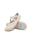 Capezio Women's Leather Juliet Ballet Shoe Flat, Light Pink, 8.5