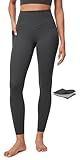 IUGA Compression Leggings with Pockets for Women Tummy Control Leggings No Front Seam Workout High Waist Yoga Pants,Ink Gray