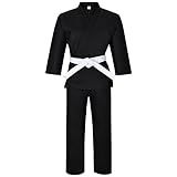 Karate gi Martial Arts Elastic Drawstring Karate Uniform For Kids & Adult Lightweight Student Gi with Free Belt 00 (3'9"-4'/50 lbs)