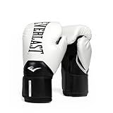 Everlast Elite 2 Boxing Gloves | Pro Training & Heavy Bag Gloves | Men & Women | Ventilated Palm | Multi-Layer Protection | White/Black, 16 oz