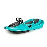 Gizmo Riders Snow Sled for Kids, Adults - Toboggan Sled, Easy Turning Steering Wheel, Anti-Slip Seat, Pull Up Brake, Durable Plastic Sled, Lightweight, Snow Sleds, Age 3+, 260 lbs