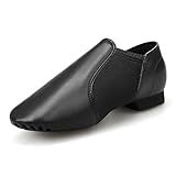 Stelle Jazz Shoes for Girls and Boys PU Leather Slip-On Jazz Dance Shoes (Toddler/Little Kid/Big Kid)(SJ06-Black,12ML