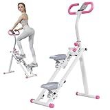 Stair Stepper for Home - Vertical Climber Workout Machine with Stable Frame, Adjustable Handlebar for Full-Body Exercise (Pink)