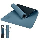 Yoga Mat Non Slip, Eco Friendly Fitness Exercise Mat with Carrying Strap,Pro Yoga Mats for Women,Workout Mats for Home, Pilates and Floor Exercises (Grey Blue/Black, 0.31 * 24 * 72 Inches)