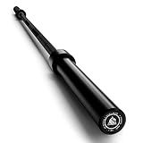 LIONSCOOL 7ft Olympic Barbell (40lbs Weight, Black E-coating, 500LBS, Center Knurl)