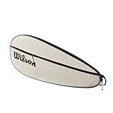 WILSON Premium Tennis Racket Cover - Holds 1 Racket, Cream