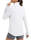 baleaf Women's Sun Shirt Lightweight Jacket Running Long Sleeve White M