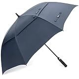 G4Free Large Oversized Golf Umbrella Double Canopy Navy Blue Windproof Waterproof Automatic Open Travel Umbrellas (Dark Blue)