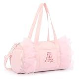 mibasies Dance Bag for Girls 4-6: Kids Duffle Bag - Ballet Bags - Personalized Letter Girls Gifts Pink A