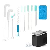 AIEVE Ice Machine Cleaner Brush Sets, 10 Pcs Ice Maker Cleaner Tools Kits with Crevice Cleaning Brush and Scrub Sponge for Countertop Ice Makers