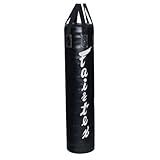 Fairtex HB6 6 Ft. Banana Bag Punching Bag for Muay Thai, Boxing, Kickboxing, MMA (HB6 Black Unfilled) - 14.17" W x 70.87" H