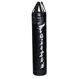Fairtex HB6 6 Ft. Banana Bag Punching Bag for Muay Thai, Boxing, Kickboxing, MMA (HB6 Black Unfilled) - 14.17" W x 70.87" H