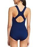 BALEAF Women's One Piece Bathing Suit Conservative Athletic Racerback One Piece Training Swimsuit Swimwear Navy 40 X-Large