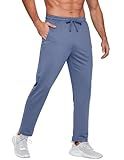 COOFANDY Men Lightweight Jogger Sweatpant Stretch Casual Lounge Pajama Yoga Pant Grey Blue