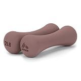 RBX Hand Weights, Neoprene Hand Weights for Home Workouts, Cardio & Strength Training, Home Gym Equipment (Rose Gold, 4LB (2lb each))