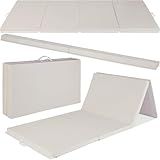 Best Choice Products 10ftx4ftx2in Folding Gym Mat 4-Panel for Exercise & Gymnastics w/Carrying Handles & Folding Balance Beam - Sand