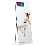 AISUNDY Large Fitness Gym Mirror for Home, 65"x23.6" Smart Workout Mirror for Exercise, Built-in 14" Screen Support Screen Projection, HD Floor Full Length Trainer for Yoga, Dance Studio & Garage