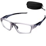 Tallew Lensless Protective Glasses with Travel Case Sport Goggles with dinkball Player Sports Glasses Without Lenses Impact Resistant No Lens Eyewear for Tennis, Racquetball, Squash(Gray)