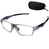 Tallew 1 Set Lensless Protective Glasses with Case Sport Goggles Compatible with Pickleball Without Lenses Protective Eyewear(Gray)