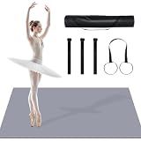Portable Dance Floor Mat 6' x 4', Marley Floor Practice Pad with Strap for Ballet, Jazz & Home Studio, 5mm Non-Slip PVC Roll-Up Surface for Daily Training,72x47.2in