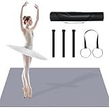 Portable Dance Floor Mat 6' x 4', Marley Floor Practice Pad with Strap for Ballet, Jazz & Home Studio, 5mm Non-Slip PVC Roll-Up Surface for Daily Training,72x47.2in