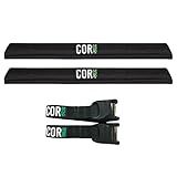 Aero Roof Rack Pads and Premium Scratch Resistant Silicone Buckle Tie Down Straps for Surf, SUP, Kayak and Canoe (28" Large) by COR Surf