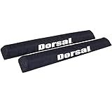 DORSAL Aero Roof Rack Pads for Factory and Wide Crossbars - Pack of 2 for Surfboards Kayaks Sups Snowboards Polyester 28" Inch Thule Yakima Style (Wide) Black