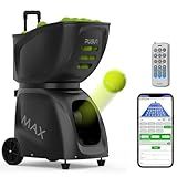 PUSUN PT MAX C Tennis Ball Machine Automatic with Adjustable Speed/Spin, 145+ Balls Capacity,Dual-Control via APP & Remote for Training & Practice, Perfect for Coaches & Players